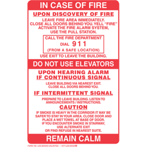 2 STAGE ALARM PULL STATION LABEL - "DO NOT USE ELEVATOR"