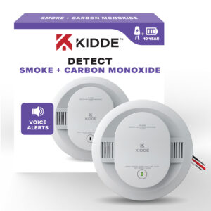 Kidde DETECT - 120V Photoelectric Smoke + Carbon Monoxide Alarm w/ 10 Year Backup Battery & Voice Alert (30CUA10-VCA)